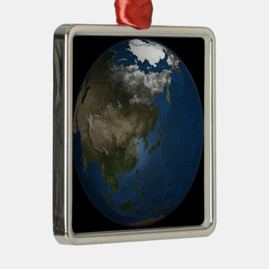 Een wereldwijd uitzicht over Azië met Arctisch zee Metalen Ornament (Rechts)