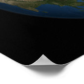 Een wereldwijd uitzicht over Azië met Arctisch zee Poster (Hoek)