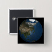 Een wereldwijd uitzicht over Azië met Arctisch zee Vierkante Button 5,1 Cm (Voorkant /achterkant)