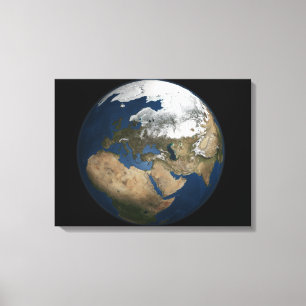 Een wereldwijd uitzicht over Europa en Scandinavi Canvas Afdruk