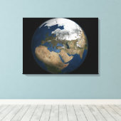 Een wereldwijd uitzicht over Europa en Scandinavië Canvas Afdruk (Insitu (Houten vloer))