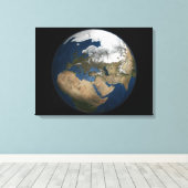 Een wereldwijd uitzicht over Europa en Scandinavië Canvas Afdruk (Insitu (Houten vloer))