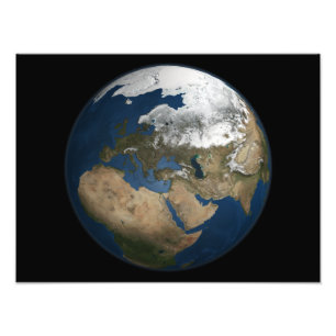 Een wereldwijd uitzicht over Europa en Scandinavië Foto Afdruk