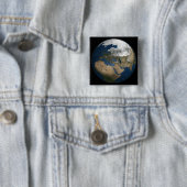 Een wereldwijd uitzicht over Europa en Scandinavië Vierkante Button 5,1 Cm (In situ)