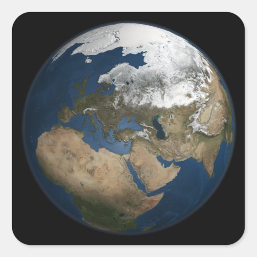 Een wereldwijd uitzicht over Europa en Scandinavië Vierkante Sticker (Voorkant)