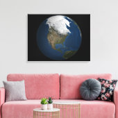 Een wereldwijd uitzicht over Noord-Amerika Canvas Afdruk (Insitu (Woonkamer))