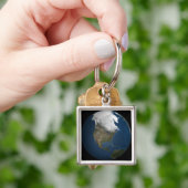 Een wereldwijd uitzicht over Noord-Amerika Sleutelhanger (Hand)