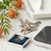 Een wereldwijd uitzicht over Noord-Amerika Sleutelhanger (Zijkant)