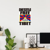 ÉÉN WERELDWIJDE DROOM VRIJE TIBET POSTER (Thuiskantoor)