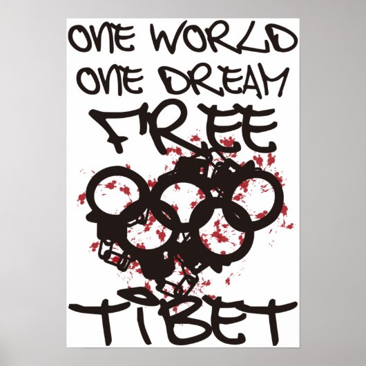ÉÉN WERELDWIJDE DROOM VRIJE TIBET POSTER (Voorkant)
