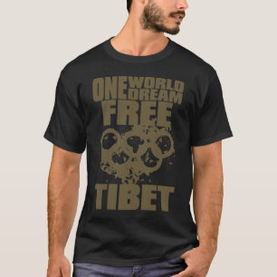 ÉÉN WERELDWIJDE DROOM VRIJE TIBET T-SHIRT