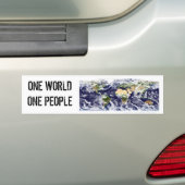 ÉÉN WERELDWIJDE MENSEN BUMPERSTICKER (Op auto)