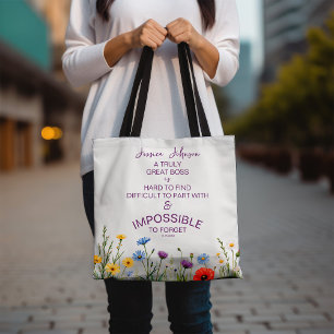 Een werkelijk geweldige baas bloemstuk voor vrouw tote bag