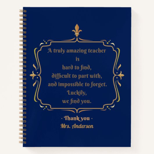 Een werkelijk geweldige leraar is moeilijk te vind notitieboek (Voorkant)