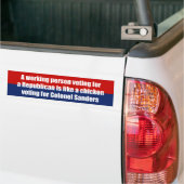 Een werkende persoon die voor een Republikein stem Bumpersticker (Op Truck)