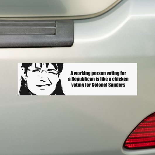 Een werkende persoon die voor een Republikein stem Bumpersticker