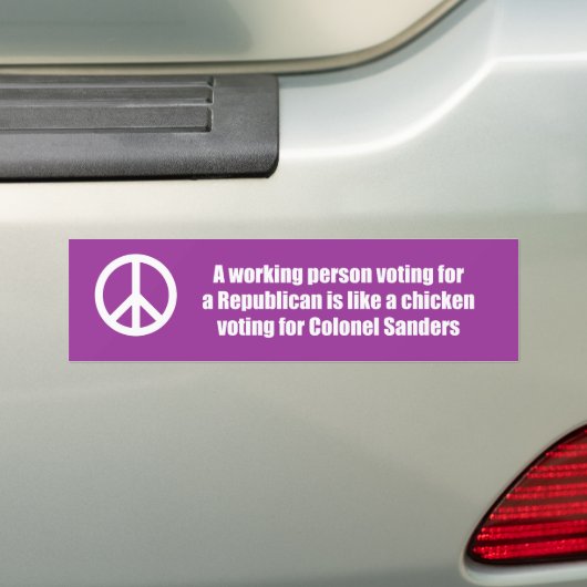 Een werkende persoon die voor een Republikein stem Bumpersticker (Op auto)