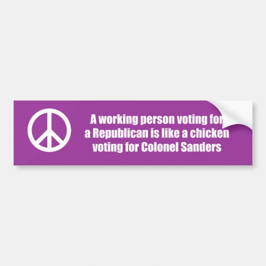 Een werkende persoon die voor een Republikein stem Bumpersticker (Voorkant)