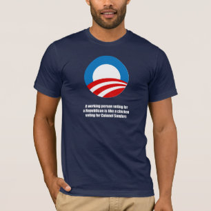 Een werkende persoon die voor een Republikein stem T-shirt