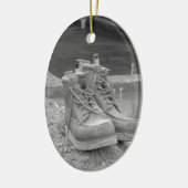 Een werklaarzen van het Man Keramisch Ornament (Links)