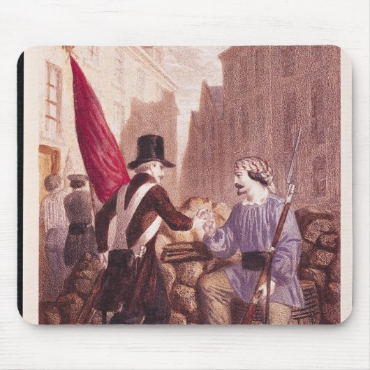 Een werknemer die zijn brood deelt met een student muismat (Voorkant)