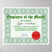 Een werknemer van de maandelijkse certificeringson poster (Voorkant)