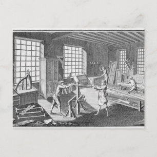 Een werkplaats van een kast, van de "Encyclopedie" Briefkaart