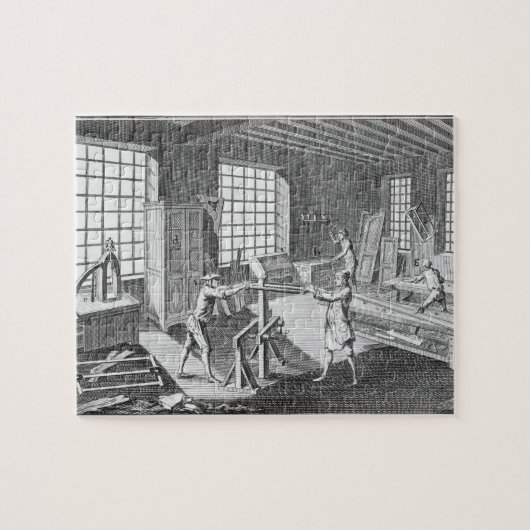 Een werkplaats van een kast, van de "Encyclopedie" Legpuzzel (Horizontaal)