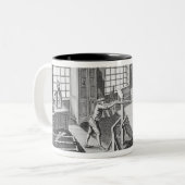 Een werkplaats van een kast, van de "Encyclopedie" Tweekleurige Koffiemok (Voorkant links)