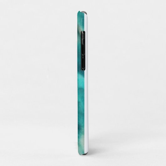 Een wervelend patroon in blauwgroen en lichtbeige Case-Mate iPhone case (Achterkant/links)