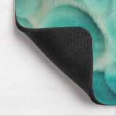 Een wervelend patroon in blauwgroen en lichtbeige muismat (Hoek)