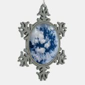 Een werveling van wolken tin sneeuwvlok ornament (Links)