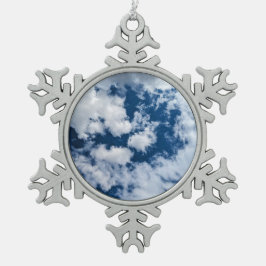 Een werveling van wolken tin sneeuwvlok ornament