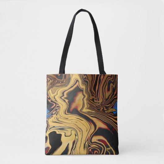 Een werveling van zwart, goud, koninklijk blauw en tote bag (Voorkant)