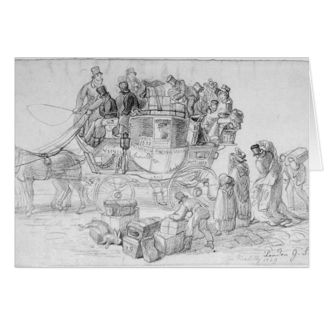 Een West Country Mail Coach die Piccadilly verlaat (Voorkant Horizontaal)