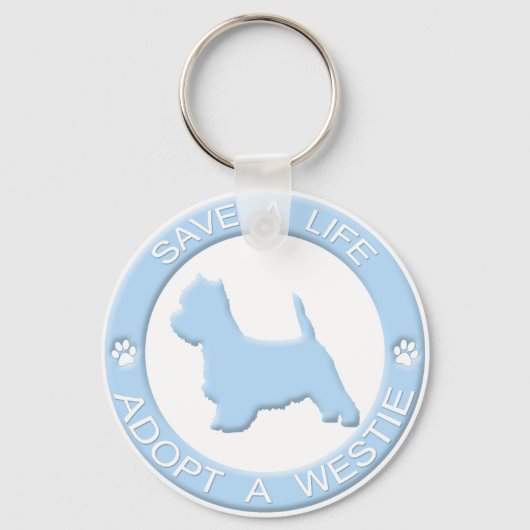 Een Westie-Sleutelhanger aannemen Sleutelhanger (Voorkant)