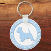 Een Westie-Sleutelhanger aannemen Sleutelhanger (Voorkant)