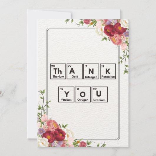 Een wetenschappelijke manier om waardering uit te  bedankkaart (Voorkant)