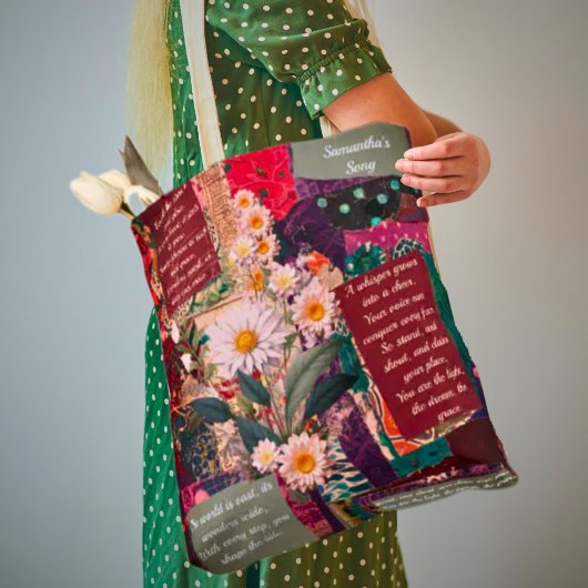 Een Whimsical Boheems Bloemendicht met persoonlijk Tote Bag