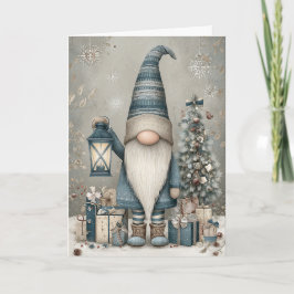 Een Whimsical Gnome Kerstmis Feestdagen Kaart