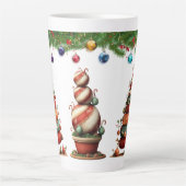 Een Whimsical Kerst Topiary Bomen Latte Mok (Voorkant)