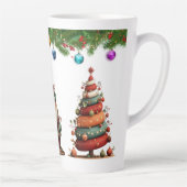 Een Whimsical Kerst Topiary Bomen Latte Mok (Rechts)