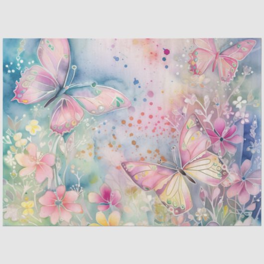 Een Whimsical Vlinder Serie Design 10 Tissuepapier (Voorkant)