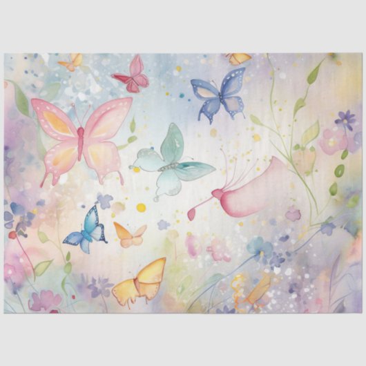 Een Whimsical Vlinder Serie Design 8 Tissuepapier (Voorkant)
