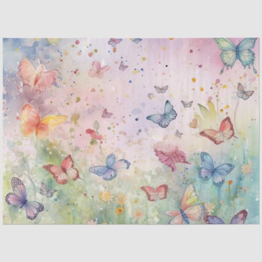 Een Whimsical Vlinder Serie Ontwerp 7 Tissuepapier (Voorkant)