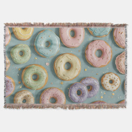 Een Whimsicale Pastelkleurige Donut Droom Deken