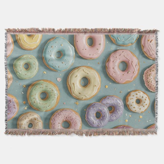 Een Whimsicale Pastelkleurige Donut Droom Deken (Voorkant)