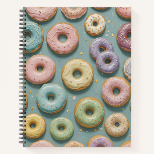 Een Whimsicale Pastelkleurige Donut Droom Notitieboek