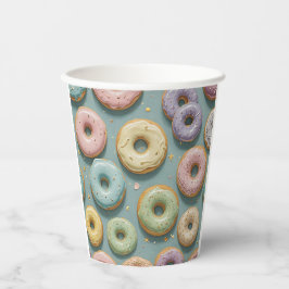 Een Whimsicale Pastelkleurige Donut Droom Papieren Bekers