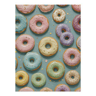 Een Whimsicale Pastelkleurige Donut Droom Perfect Poster
